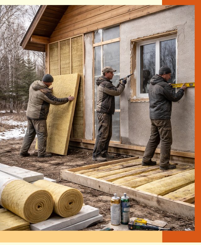 Утепление дачного дома в Апшеронске от 4868 руб/м2 — недорого | ТепломастерПшр